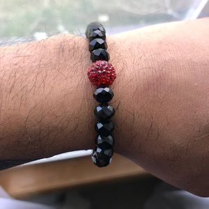 Shamballa adjustable bracelet fireball oval facete